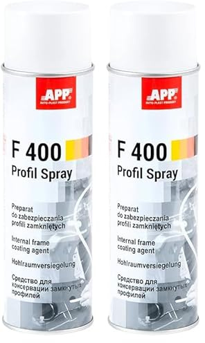 APP F400 Cire pour corps creux de voiture | Cire corps creux avec embout d'extension | Produit antirouille carrosserie voiture | Protection carrosserie voiture | Transparent | 500 ml (Lot de 2)