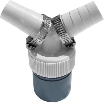 NHQZ Adaptateur Y pour Double Evacuation Machine a Laver et Tuyau Evacuation Lave Vaisselle avec Sortie pour Tuyau Ø40 mm et Entrée Ø18-23 mm - Set Inclut 2 Pièces Collier de Serrage Ø20-32 mm