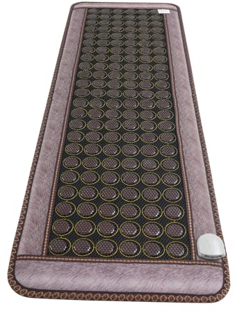 Hanmorfarbi Far Infrared Heating Pad, Heat Therapy Sofa Cushion, Temperature Regulator, Germanium&Acupuncture Stone Electric Massage Sofa Cushion Health Mattress (Germanium Stone mesh+Pink Color)