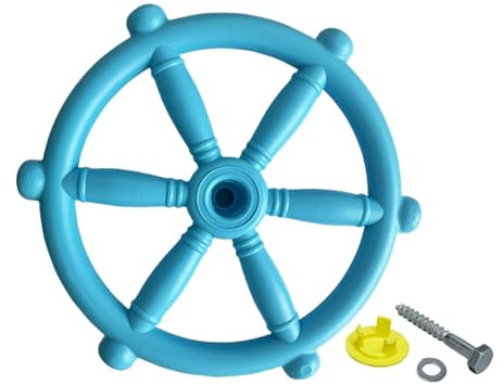 HuadaXtai Volant de Bateau Pirate pour Enfants, Accessoire de Jeu D'extérieur pour Maisonnette, Structure de Jeux et Aire de Jeux. Surface Lisse et Facile à, Bleu