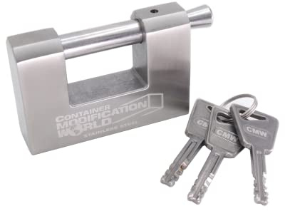 CMW™ LOCK-80MM Shipping Container Shackle Lock - Keyed Different Heavy Duty Padlock for Sea Cans & Conex - Secure Cargo Container Door Locking System