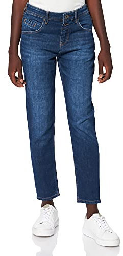 Marc O'Polo Damen Jeanshose mit Stretch-Anteil Boyfriend Fit, Blau (Cashmere Dark Blue Wash), W26/L32