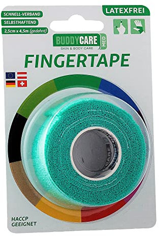 Buddycare Med Fingertape Gr�n 2,5 cm x 4,5 m Latexfrei, 1 St