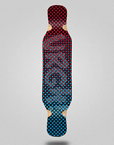 Urgh Skateboard Longboard Deck 46 x 10 Punkte Rot Blau