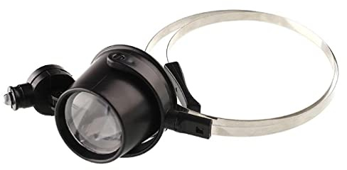 SUOYATE Lupa LED de 15 aumentos con banda para la cabeza, joyeros, relojeros, 145 x 85 x 50 mm, lupa de ojo duradera con diadema de lupa de ojo ligera