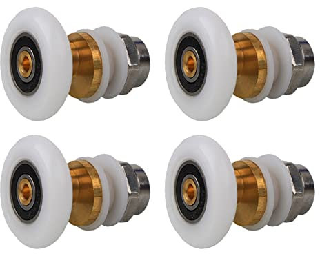 Qikuver 23mm Duschkabine Rollen Schiebetür Rollen Ersatzteile Duschkabinen Glastürrolle 4 Stück Ersatzrollen für Duschtür Rollen Duschkabinen Rollen Badezimmer Zubehör (23MM)