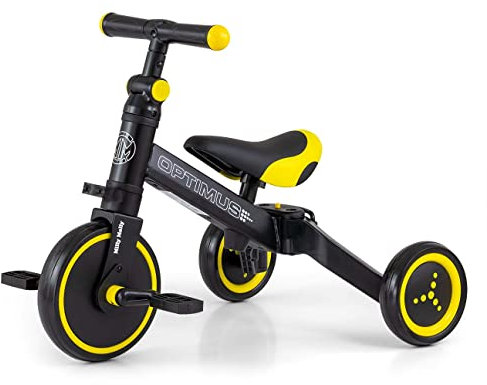 Dreirad-Laufrad für Kinder 3in1 Optimus Black Milly Mally