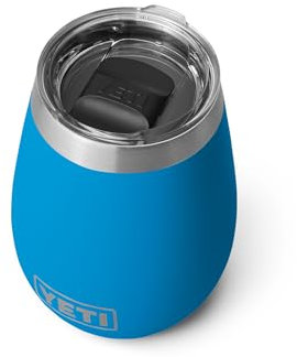 YETI Rambler 10 oz Wine Tumbler, Vacuum Insulated, Stainless Steel with MagSlider Lid, Big Wave Blue, 21071502663