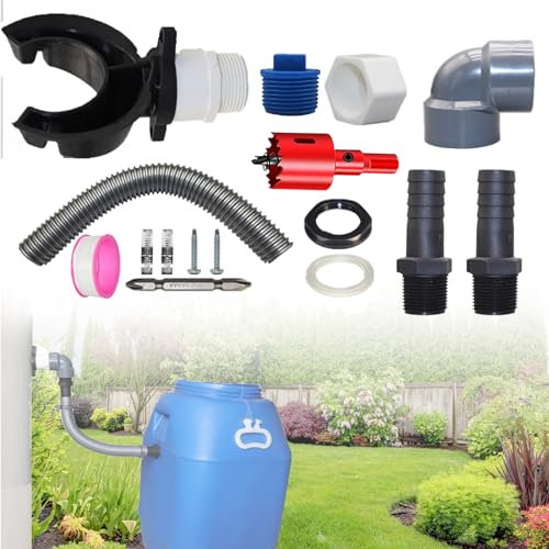 Regenwassersammler, Regensammler für fallrohre 70-110mm Regensammler Speedy Regentonnen Anschluss Fallrohr, Regentonnen Verbinder für Dächer bis 80 m², mit Montagezubehör (100CM)