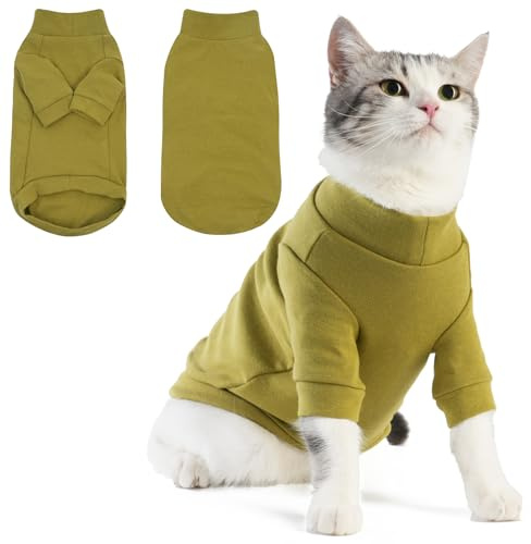 Cyponpy Katttröja med ärmar varma kattkläder vinter stretchig katt pyjamas sphynx kläder kattbody hårlös katter tröja katt mjuk kattkappa