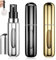 ETISEN, 3 Pezzi 5ml Atomizzatore di Profumo, Ricaricabile Spruzzino Profumo, Mini bottiglia spray portatile, Spruzzatore per bottiglie di profumo con finestra, Buono per viaggi (nero, argento, oro)