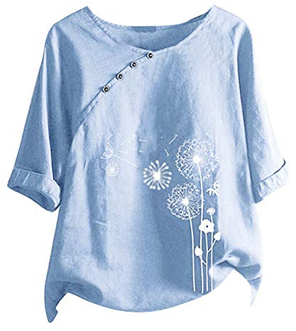 Cocila Ventes Flash en Cours Et Soldes Chemisier Femme Coloré Blouse Leopard Femme Chemisier Manche Courte Coton T Shirt Lin Femme Été Tunique Femme Ethnique Offre de Mes Commande