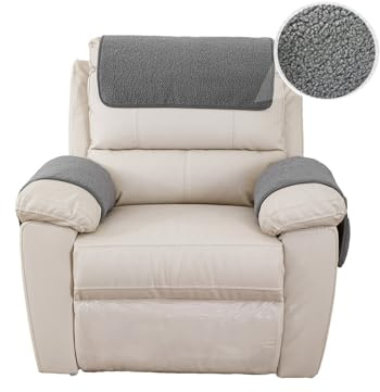 GYHH Sofa Armchair Covers for Arms, Nonslip Sofa Headrest Cover Sherpa Arm Covers with Pockets for Recliner Chair Armchair Slipcovers Furniture Protector