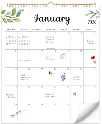 Calendar 2026 UK, Large Wall Calendar 18 Months Jan 2026-Jun 2027, Family Calendars 2026 Month to View, for Daily Monthly Plan, 30 x 37 cm