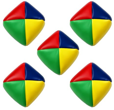LUMITERRA Set di 5 Palline da Giocoleria, Palline Impermeabile Giocoliere da 55 mm, Palle Sostenibile, Morbida, Gioco di Abilità Circo, per Principianti, Bambini e Adulti, Colorate