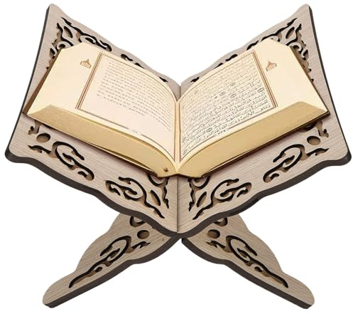 Support de Coran pliable, support de livre en bois, livre Bible musulman, magazine, cuisine pour affichage, prière, lecture, chapelle, 9, 8x8, 1x6, 7 pouces, couleur bois...