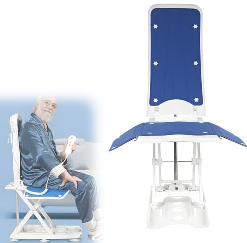 QuinteZhenTially Sedia Rialzo Elettrica,Multifunzione Supporto Alzarsi Pavimento,Sollevatore Elettrico Pavimento,Pieghevole,Inclinazione 45°,per Supporto Utente,Anziani Persone A