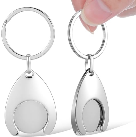 VALICLUD 2pcs Metal Trolley Token Keyring Portable Coin Holder Pendant for Grocery Cart Removal Shopping Cart Supplies Key Chain for Women and Men