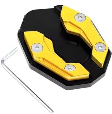 Motorcykelstativförstorare Aluminiumlegering Universal Cykelfotsförlängning Kickställ Tillbehör Motorcykel Sidostöd Cover Motorcykelställ Pad(Yellow)
