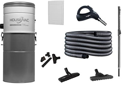 HouseVac HV-700ST-35H - Aspirapolvere centrale con Retraflex 2, potente sistema di aspirazione 1700 W; elevata potenza di aspirazione; design silenzioso e compatto con accessori (9,1 m)