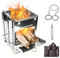 Lixada 3 in 1 Fornello da Campeggio Pieghevole Legna, Stufa a Legna in Acciaio Inox, Fornelli a Legna Portatile con Borsa per Il Trasporto, per Campeggio, Escursioni, Picnic, Barbecue