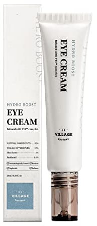 VILLAGE 11 FACTORY Crema per gli occhi Hydro Boost (25ml) Acido ialuronico, burro di karité, pantenolo, crema idratante e nutriente (Hydro Boost Eye Cream)