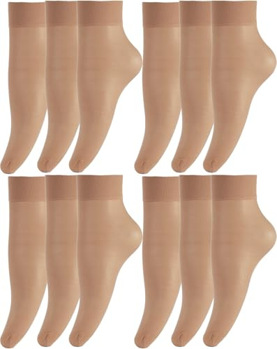 BANANANALU 12 par 20 fina strumpor nylonstrumpor finstrumpsstrumpor storpack, Daino 12 par, one size