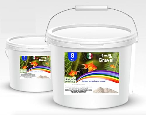 SABBIA O GHIAIA QUARZO BIANCO 4KG o 8KG PER ACQUARIO IN SECCHIELLO RIGIDO RICHIUDIBILE (4 KG, BIANCA GHIAIA)