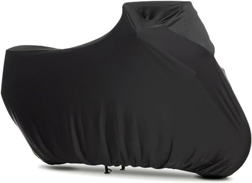 BIHEE Indoor Motorcycle Cover Soft Stretch Dustproof Motorbike Cover for Most Bikes, Black, 265x105x125 cm, XXL (Universal Fit)