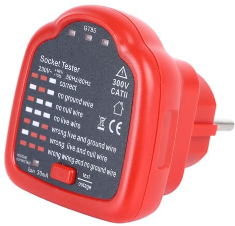 AC-Spannungssteckdosentester 230 V 30 MA, Steckdosentester, Leistungsschalter-Finder, EU-Stecker