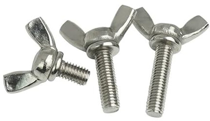 MIKFESPO 10 stücke M5 M6 M10 Länge 12-25mm 304 Edelstahl Flügelschraube Flügelschraube Kralle Rändelschraube Schraube(M5x12mm)