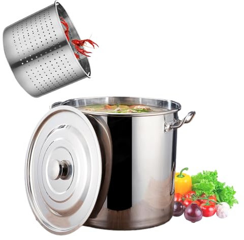 KXQYIKYI Multiple Size Heavy Duty Cooking Pots Pasta Stove Home Kitchen Cookware Turkey Fryer Kit Asparagus Pot Stainless Steel Steamer,35cm