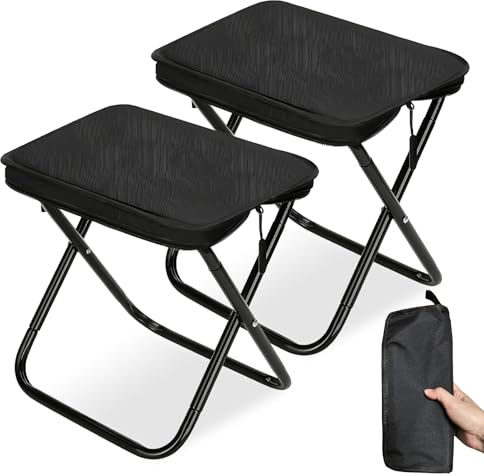 Sgabello pieghevole portatile, 2 sgabelli da campeggio, pieghevole, mini sgabello da campeggio, pieghevole, sgabello telescopico, piccolo ultraleggero, pieghevole, per viaggi, pesca, picnic, barbecue