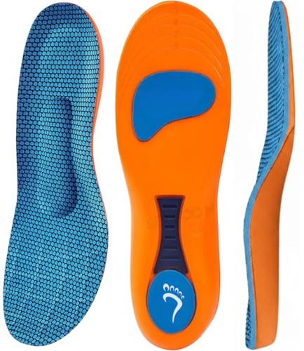 Plantar Fasciitis Insoles, Heavy Duty 220+lbs Arch Support Insoles for Heel Pain, OverPronation Metatarsalgia Insoles for Men & Women, Shock Absorption Flat Feet Orthotic Inserts (Medium EU 41-42)