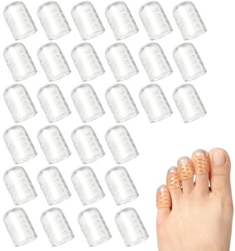 LYQNIHOB 30 pcs Protección de Dedo Del Pie Transparente, Dedales de Silicona, Protección de Los Pies, Protección de Los Pies Silicona Transpirable, Silicona-Fricción de Protección de Los Pies Adecuado
