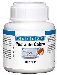 WEICON Pasta de Cobre | 120 g | Protector, separador y lubricante para altas temperaturas | Con pincel