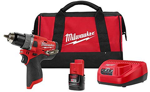 Milwaukee 2504-21 M12 FUEL 1/2 in. Hammer Drill Kit with 2.0 Ah Battery and Bag