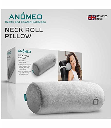 Anomeo Nackenrolle mit Bezug – Rundes Kissen für Komfort & Entspannung Knee Roll, Positioning Roll, Nackenkissen, Nackenrolle | Ergonomisches Design, Memory Foam, Hypoallergen – Perfekt für Auto & Bür