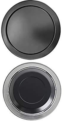 Tapa De Cubo De Basura Negra, Cubierta De Solapa De Equilibrio, Encimera Integrada, Ojal De Basura De Acero Inoxidable Para Cubo De Basura De Cocina Tapa De Bote De Basura Empotrada