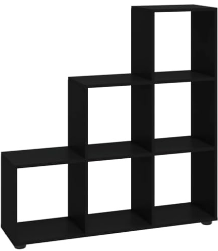 vidaXL Libreria a Scala Nera 107 cm in Legno Multistrato