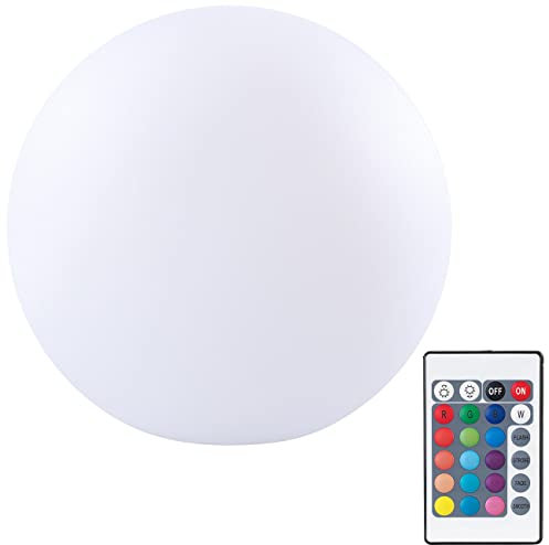 Lunartec Kugelleuchte: Kabellose Akku-Leuchtkugel für innen und außen, Ø20 cm, IP54, RGBW-LED (Stimmungslichter LED, Stimmungsleuchte, Tischlampen)