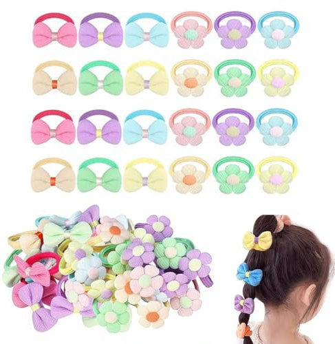 LAKJUOZ Baby Haargummi Kinder Haargummi 24 Stück Baby-Haargummis Bunte Sonnenblumen-Haargummis Haarschleifen Mit Weichem Nahtlosem Pferdeschwanzhalter Für Kleinkinder Babys Mädchen