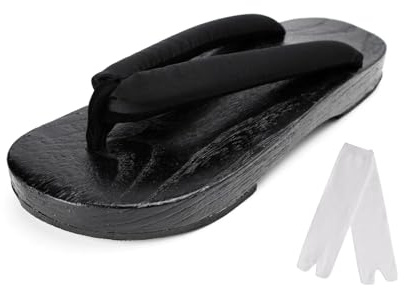 Tradicional japonés Geta sandalias de madera, zapatillas, Negro , 40 EU