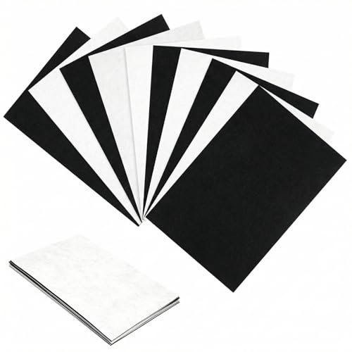 Ymapinc Black White Felt Fabric Sheets - 10PCS 30x20cm | Soft Fabric for Art Handicraft Patchwork, Gift Wrapping, Party Decoration & DIY Craft Felt Flowers