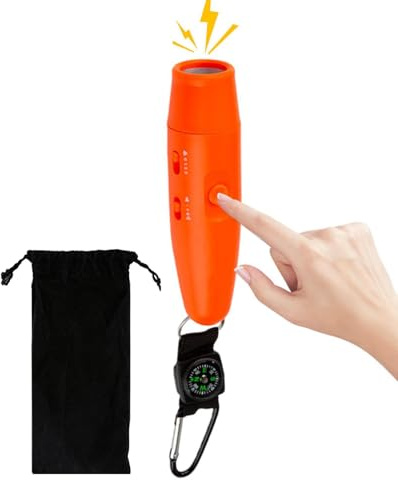 BnyHjir Silbatos eléctricos, volumen ajustable de 3 con brújula, silbato de mano con cordón, para árbitros, profesores, entrenamiento deportivo, senderismo, camping, escalada