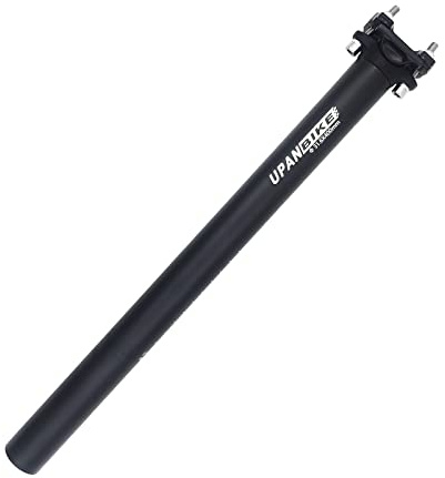 UPANBIKE Tija de sillín Aleación de Aluminio Tubo de sillín, Diámetro 27.2 mm, 30.9 mm, 31.6 mm * 400 mm de Longitud para Bicicletas de montaña(Negro,31.6mm)