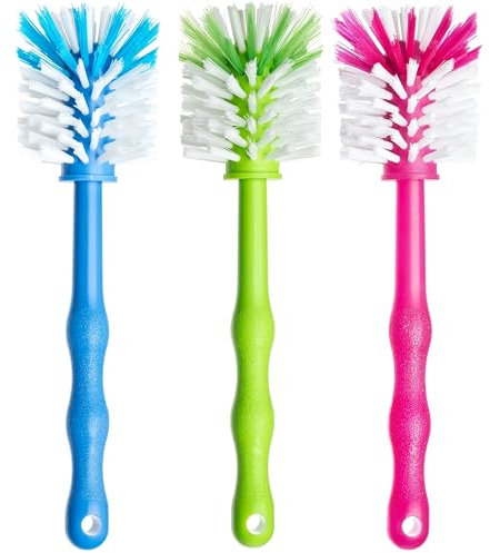 3er Pack Spülbürste für Mixbehälter, Reinigungsbürste perfekt geeignet zum Reinigen von Küchenmaschinen mit Mixbehältern, Standmixer, u.v.m. Zubehör Bürste (1x Blau/ 1x Grün/ 1x Pink)