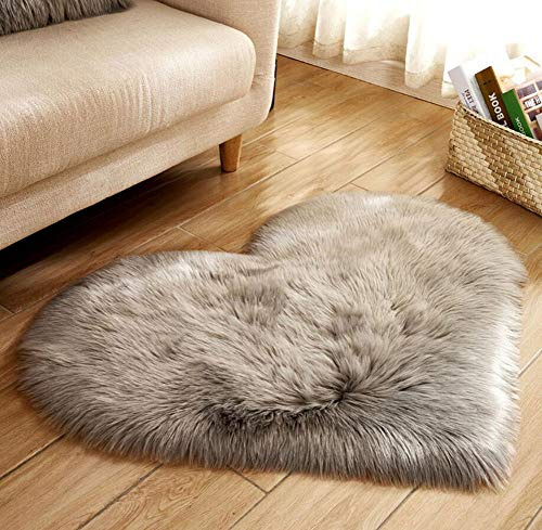 Pepela Faux Lammfell Teppich Kunstfell Matte Sofa-Deco 29 (Grau, 30 * 40)