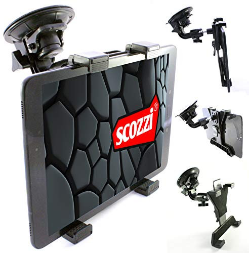 scozzi Tablet Halterung Auto (9cm Saugnapf) Scheibe Halter zB kompatibel mit Apple iPad,Lenovo,Samsung Galaxy Tab S9 S8 S7 S6 S5e S3 A7 A E P12 P11 Yoga 13 11 M10 M8 FE Air Mini Plus Pro