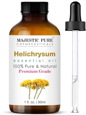 Majestic Pure Helichrysum Essential Oil, 30ml Candle Making Scents | 100% Natural Essentials Oils Ideal for Relaxing Tense Mood, Eliminating Odor, Creating Peaceful Atmosphere for Sleep & Work
